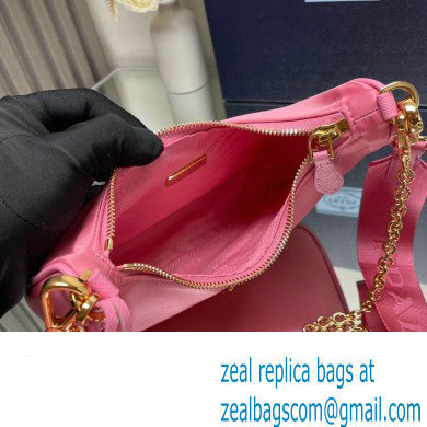 Prada Re-Edition 2005 Re-Nylon Hobo Bag 1BH204 Pink/Gold 2024 - Click Image to Close