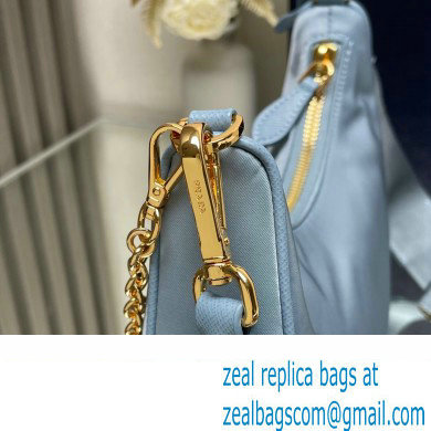 Prada Re-Edition 2005 Re-Nylon Hobo Bag 1BH204 Sky Blue/Gold 2024