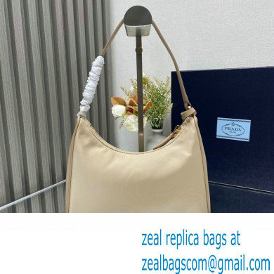 Prada Re-Edition 2005 Re-Nylon and Saffiano Mini Hobo Bag 1NE204 Beige/Gold 2024