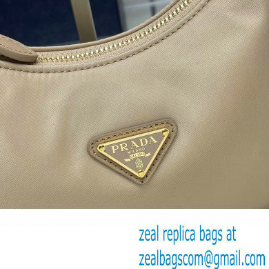Prada Re-Edition 2005 Re-Nylon and Saffiano Mini Hobo Bag 1NE204 Beige/Gold 2024