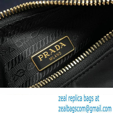 Prada Re-Edition 2005 Re-Nylon and Saffiano Mini Hobo Bag 1NE204 Black/Gold 2024