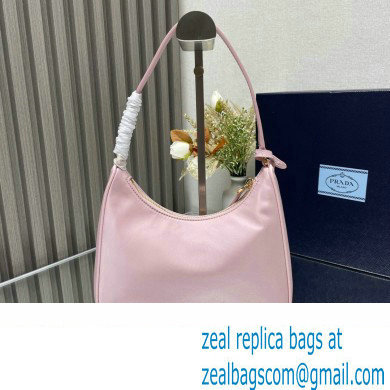 Prada Re-Edition 2005 Re-Nylon and Saffiano Mini Hobo Bag 1NE204 Light Pink/Gold 2024 - Click Image to Close