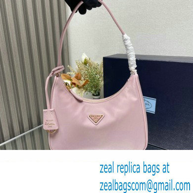 Prada Re-Edition 2005 Re-Nylon and Saffiano Mini Hobo Bag 1NE204 Light Pink/Gold 2024