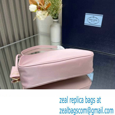 Prada Re-Edition 2005 Re-Nylon and Saffiano Mini Hobo Bag 1NE204 Light Pink/Gold 2024 - Click Image to Close