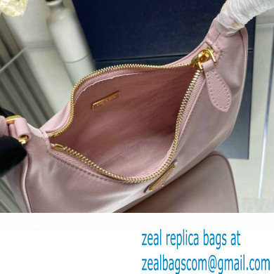 Prada Re-Edition 2005 Re-Nylon and Saffiano Mini Hobo Bag 1NE204 Light Pink/Gold 2024 - Click Image to Close