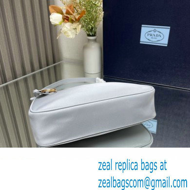 Prada Re-Edition 2005 Re-Nylon and Saffiano Mini Hobo Bag 1NE204 Pale Blue/Gold 2024 - Click Image to Close