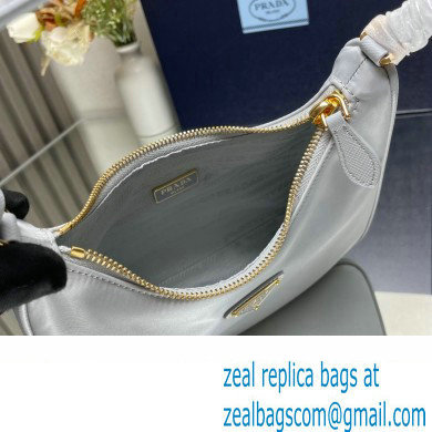 Prada Re-Edition 2005 Re-Nylon and Saffiano Mini Hobo Bag 1NE204 Pale Blue/Gold 2024 - Click Image to Close