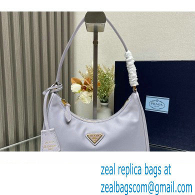 Prada Re-Edition 2005 Re-Nylon and Saffiano Mini Hobo Bag 1NE204 Pale Purple/Gold 2024