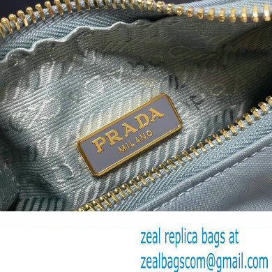 Prada Re-Edition 2005 Re-Nylon and Saffiano Mini Hobo Bag 1NE204 Sky Blue/Gold 2024