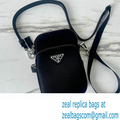 Prada Re-Nylon Smartphone Case Crossbody Bag 2ZT024 Black 2023 - Click Image to Close