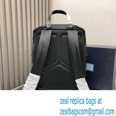 Prada Re-Nylon and brushed leather backpack Bag 2VZ135 Black 2024 - Click Image to Close