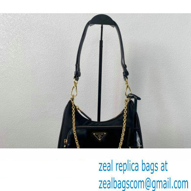 Prada Re-Nylon and brushed leather mini-bag 1BC198 Black 2023