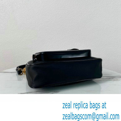 Prada Re-Nylon and brushed leather mini-bag 1BC198 Black 2023