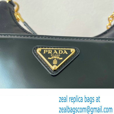 Prada Re-Nylon and brushed leather mini-bag 1BC198 Black 2023 - Click Image to Close