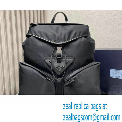 Prada Re-Nylon and leather backpack Bag 2VZ108 Black 2024