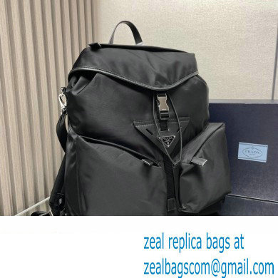 Prada Re-Nylon and leather backpack Bag 2VZ108 Black 2024