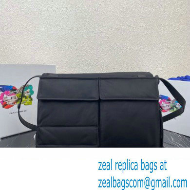 Prada Re-nylon Large Padded Shoulder Bag 1BC208 Black 2023 - Click Image to Close