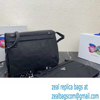Prada Re-nylon Large Padded Shoulder Bag 1BC208 Black 2023 - Click Image to Close