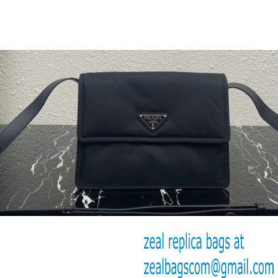 Prada Re-nylon Small Padded Shoulder Bag 1BD313 Black 2023 - Click Image to Close