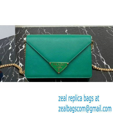 Prada Saffiano leather shoulder Bag 1BD318 Green 2023