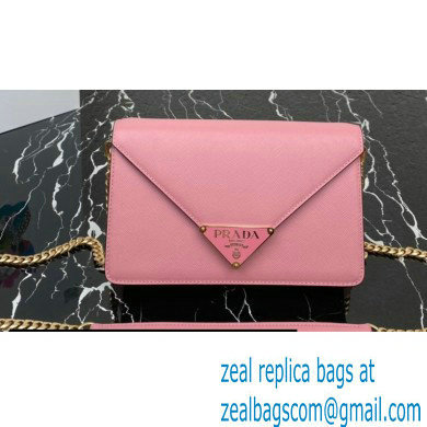 Prada Saffiano leather shoulder Bag 1BD318 Pink 2023