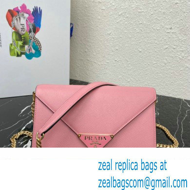 Prada Saffiano leather shoulder Bag 1BD318 Pink 2023