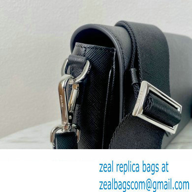 Prada Saffiano leather shoulder bag 2VD059 Black 2023 - Click Image to Close