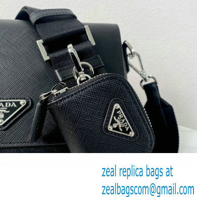 Prada Saffiano leather shoulder bag 2VD059 Black 2023 - Click Image to Close