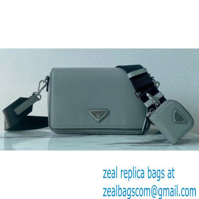 Prada Saffiano leather shoulder bag 2VD059 Gray 2023