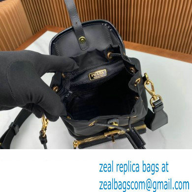 Prada Small Re-Nylon and brushed leather backpack Bag 1BZ075 Black 2024