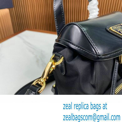 Prada Small Re-Nylon and brushed leather backpack Bag 1BZ075 Black 2024