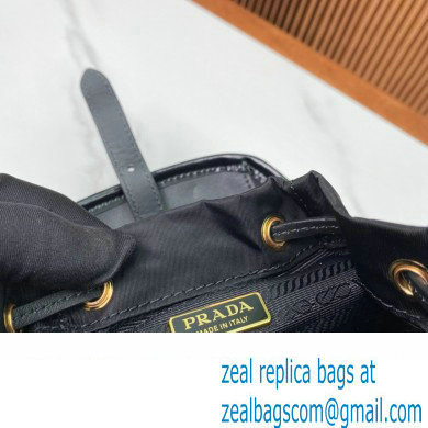 Prada Small Re-Nylon and brushed leather backpack Bag 1BZ075 Black 2024 - Click Image to Close