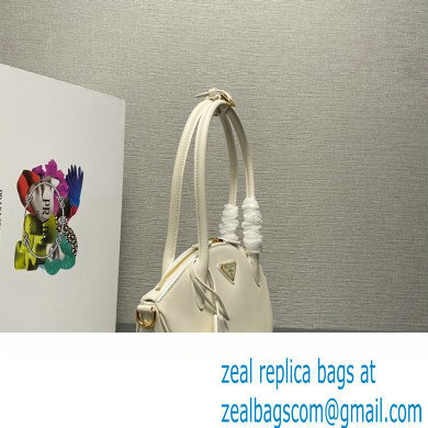 Prada Small leather handbag 1BA427 White 2024