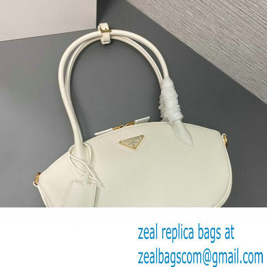 Prada Small leather handbag 1BA427 White 2024