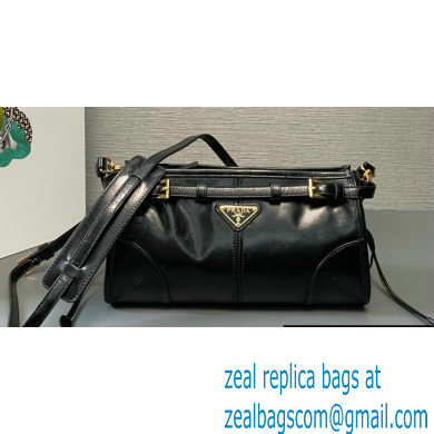 Prada Small leather shoulder bag 1BH215 Black 2024 - Click Image to Close