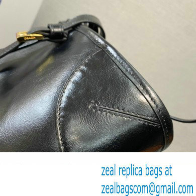 Prada Small leather shoulder bag 1BH215 Black 2024