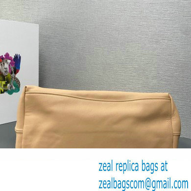 Prada Soft Calfskin Leather Chain Tote Bag 1BA638 Beige 2023