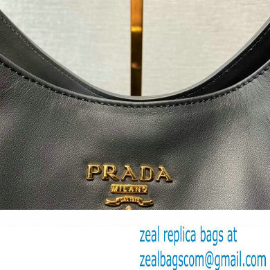 Prada Soft Calfskin Leather Chain Tote Bag 1BA638 Black/Gold 2024 - Click Image to Close