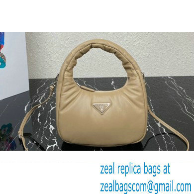 Prada Soft padded nappa leather mini-bag 1BA384 Beige 2023 - Click Image to Close