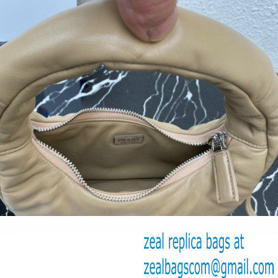 Prada Soft padded nappa leather mini-bag 1BA384 Beige 2023 - Click Image to Close