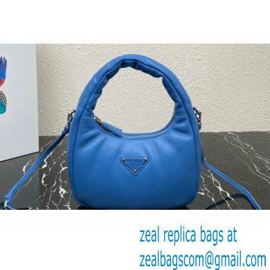 Prada Soft padded nappa leather mini-bag 1BA384 Blue 2023 - Click Image to Close