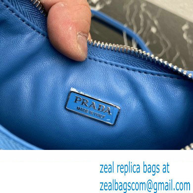 Prada Soft padded nappa leather mini-bag 1BA384 Blue 2023