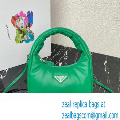 Prada Soft padded nappa leather mini-bag 1BA384 Green 2023 - Click Image to Close