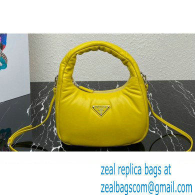 Prada Soft padded nappa leather mini-bag 1BA384 Yellow 2023