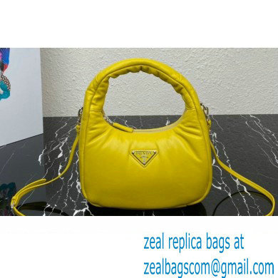 Prada Soft padded nappa leather mini-bag 1BA384 Yellow 2023 - Click Image to Close