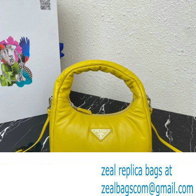 Prada Soft padded nappa leather mini-bag 1BA384 Yellow 2023 - Click Image to Close