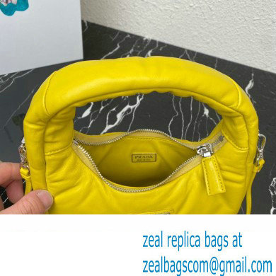 Prada Soft padded nappa leather mini-bag 1BA384 Yellow 2023