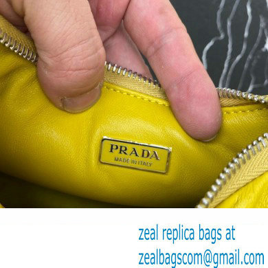 Prada Soft padded nappa leather mini-bag 1BA384 Yellow 2023