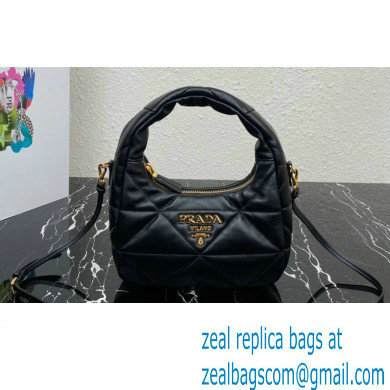 Prada padded nappa leather mini-bag with topstitching 1BA384 Black 2023 - Click Image to Close