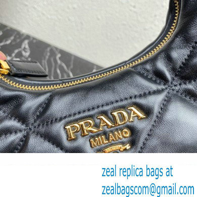 Prada padded nappa leather mini-bag with topstitching 1BA384 Black 2023
